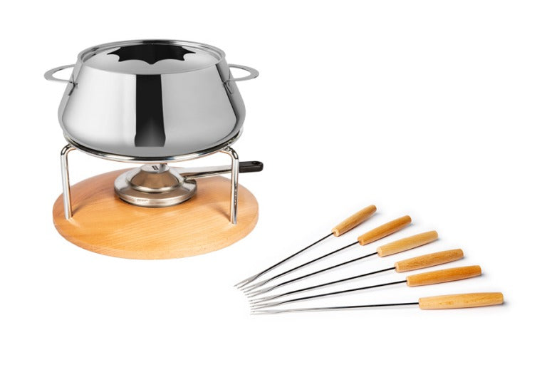 Stöckli Fondue Chinoise-Set Säntis 9-teilig, für 6 Personen – mit Gasbrenner, Edelstahl, 2 l, für Glaskeramik