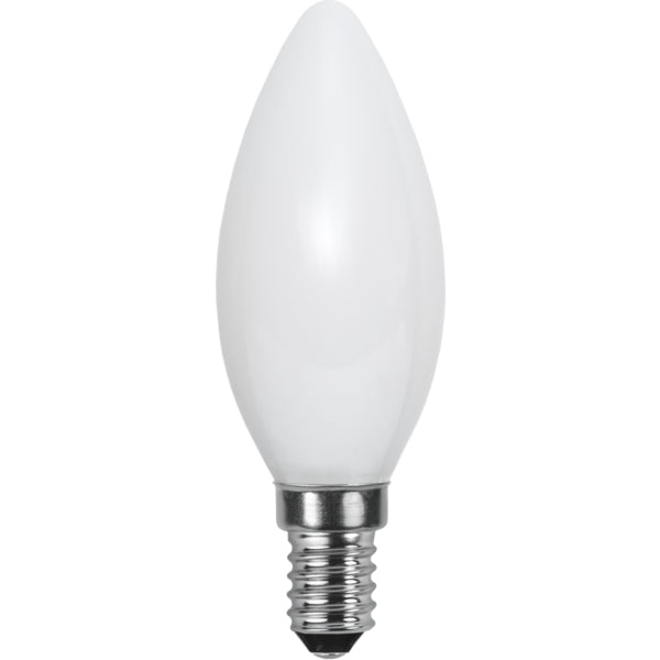 Star Trading LED-Leuchtmittel E14 Kerze – Warmweiss 2700 K, 470 lm, 4,7 W – 1 Stk. – Opal – 12.375-03