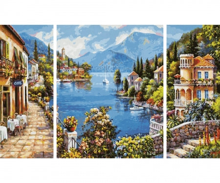 Schipper Malen-nach-Zahlen-Set – Romantischer See – 3-teilig, 40 × 50 cm + 2 × 20 × 50 cm – ab 8 Jahren