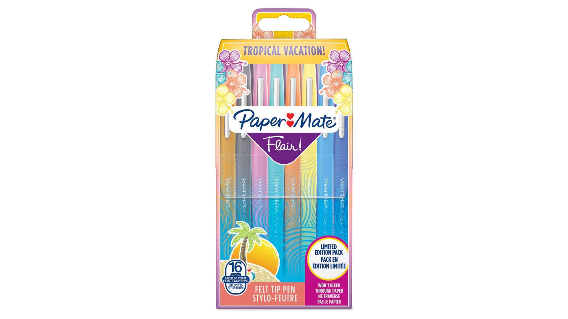 Papermate Paper Mate Flair Brush Pen Set – 16 Stk., 0,7 mm, 16 Farben, lichtbeständig