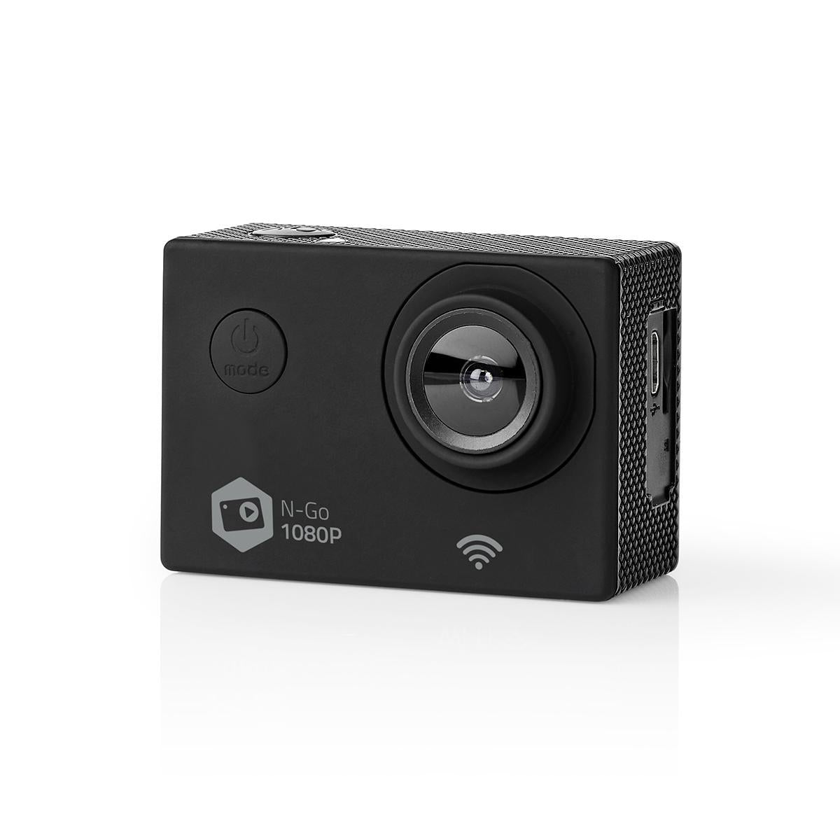 Nedis Action Cam – Unterwasserkamera, wasserdicht bis 30 m, 12 MP, 1080p, 30 fps, schwarz