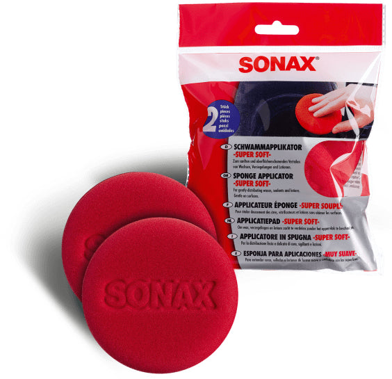 Sonax Applikator – Schwamm Super Soft – 2 Stk. – rot
