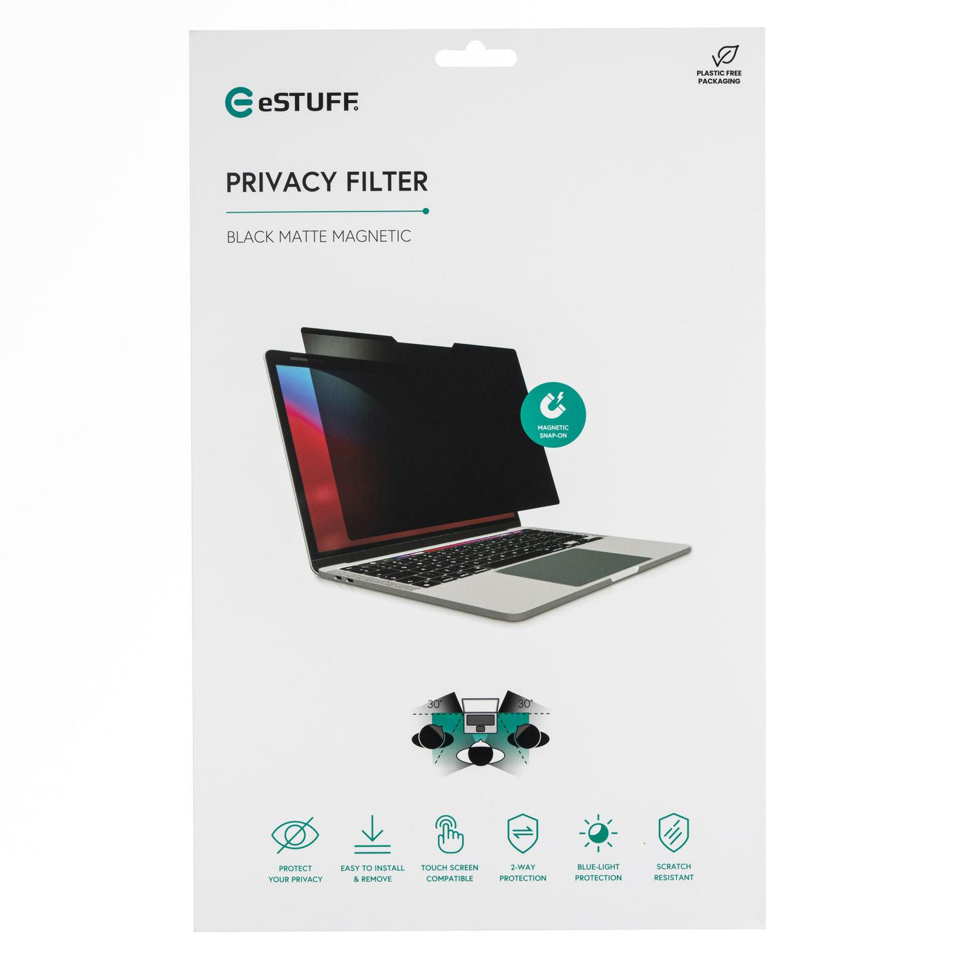eSTUFF Displayschutz für 35,6 cm (14") Laptops – Schwarz