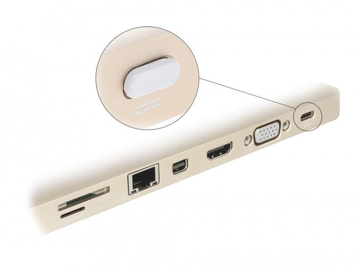 DeLOCK USB-Adapter USB-C – USB 2.0 (480 Mbit/s) – Portblocker, Weiss – 10er-Set – für USB-Typ-C Ports