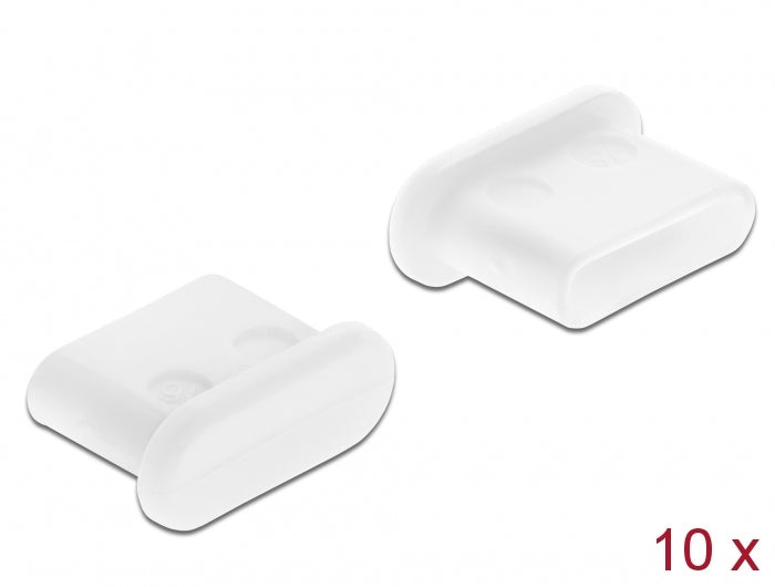DeLOCK USB-Adapter USB-C – USB 2.0 (480 Mbit/s) – Portblocker, Weiss – 10er-Set – für USB-Typ-C Ports