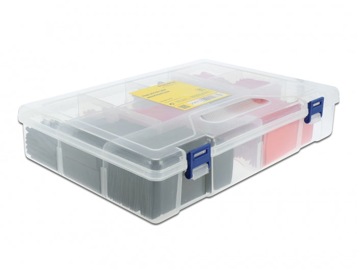 Delock Schrumpfschlauch-Sortimentsbox – 520-teilig, Schwarz/Rot