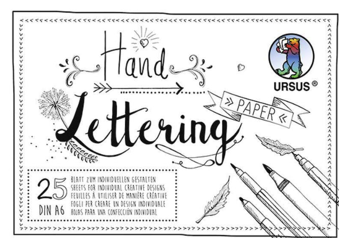 URSUS Zeichenblock – A6, 200 g/m², weiss, 25 Blatt, für Handlettering