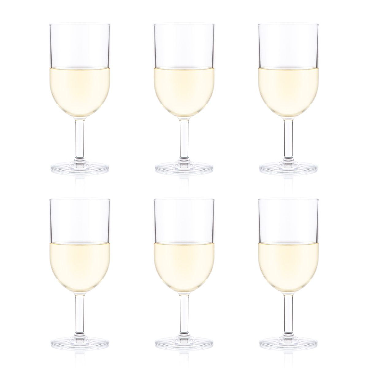 Bodum Weissweinglas – 6er Set, 270 ml, Ø 6,7 cm, H 16,2 cm, Kunststoff, Transparent, spülmaschinenfest