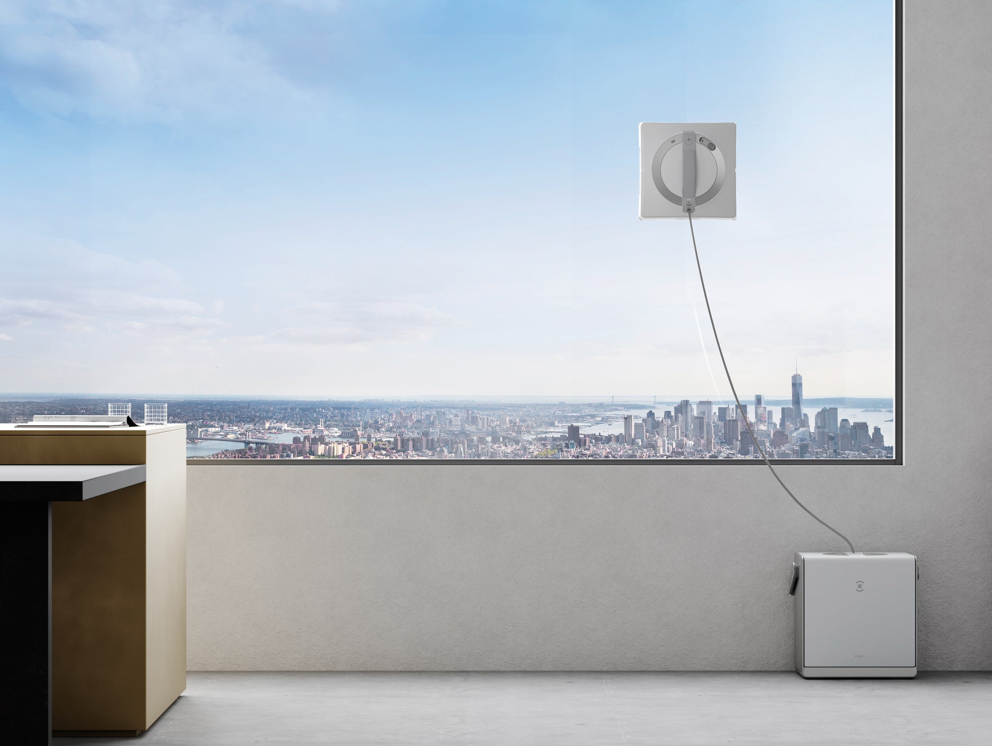 Ecovacs Winbot W2 – Fensterputzroboter – 2600 mAh, min. Fenstergrösse 30 × 40 cm, 63 dB, Weiss