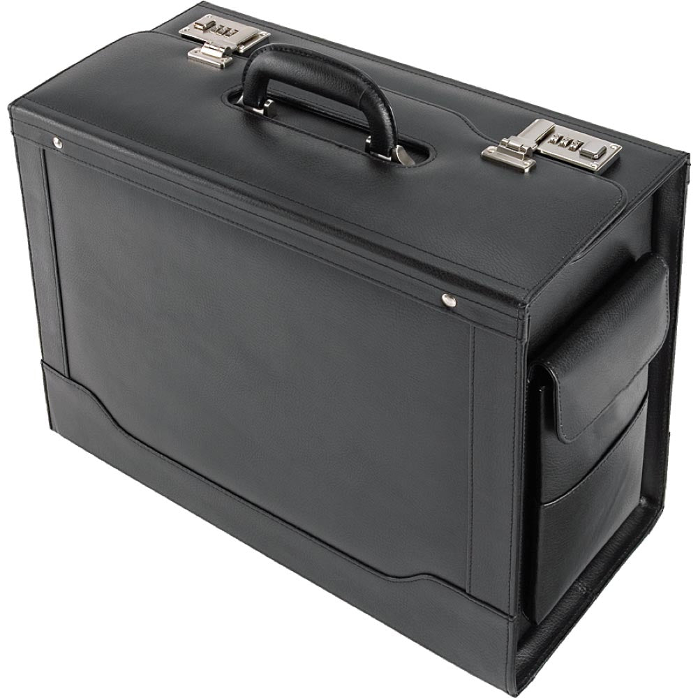 Alassio ANCONA – Pilotenkoffer, Leder, Kombinationsschloss, für Notebooks bis 15", Schwarz, 45 × 35,5 × 21 cm