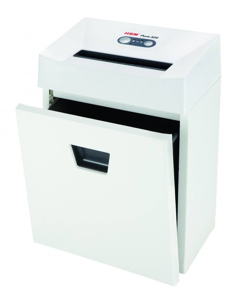 HSM PURE 320 – Aktenvernichter, DIN P-2, Streifenschnitt 3,9 mm, 12–14 Blatt, 25 l