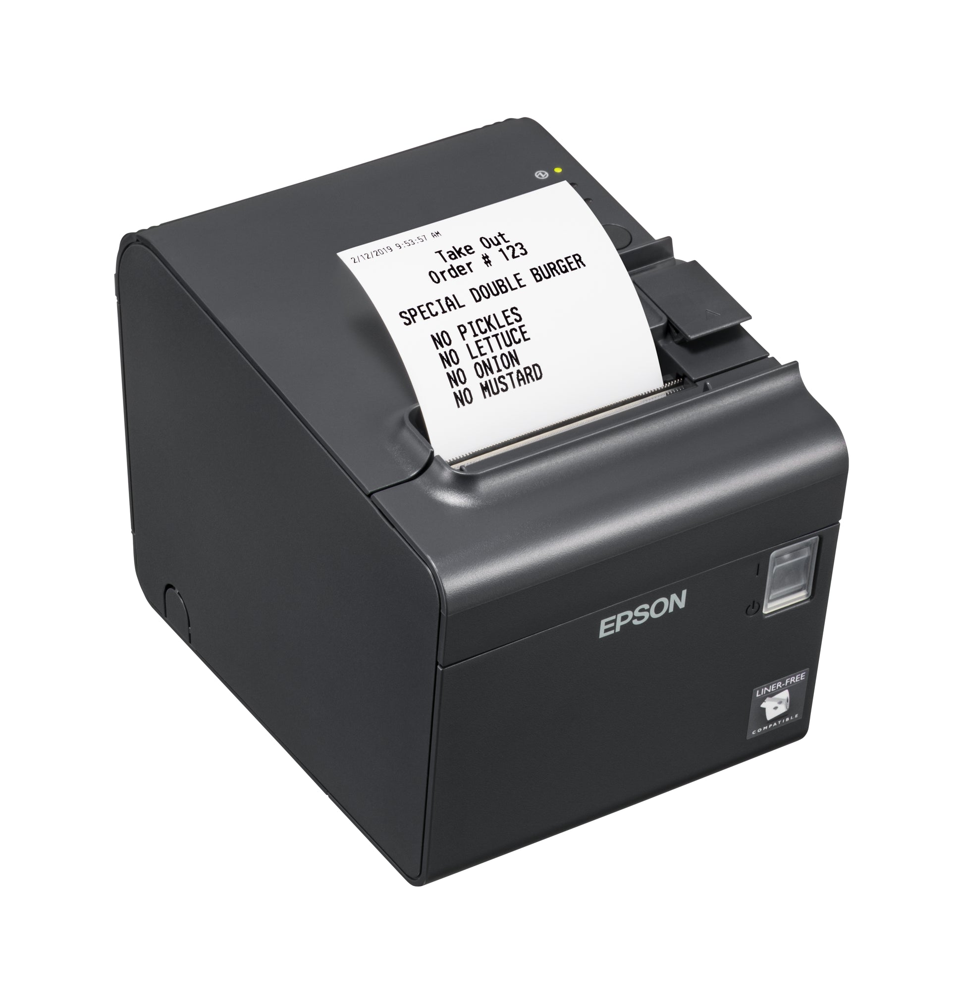 Epson TM-L90LF – Bondrucker, Thermodirekt, USB, Auto-Cutter (teilweiser Schnitt), Kassenlade-Port
