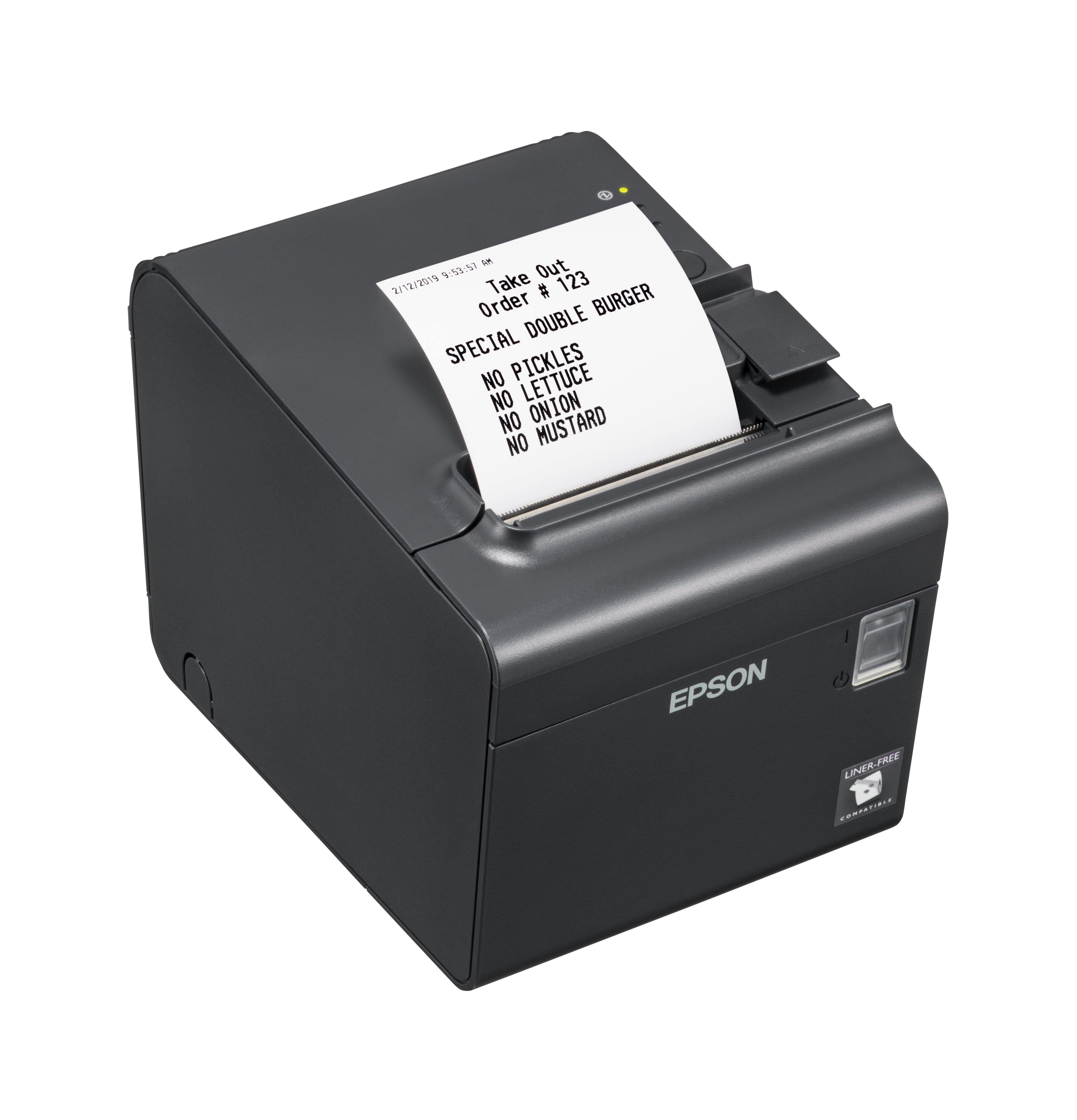Epson TM-L90LF – Bondrucker, Thermodirekt, USB, Auto-Cutter (teilweiser Schnitt), Kassenlade-Port