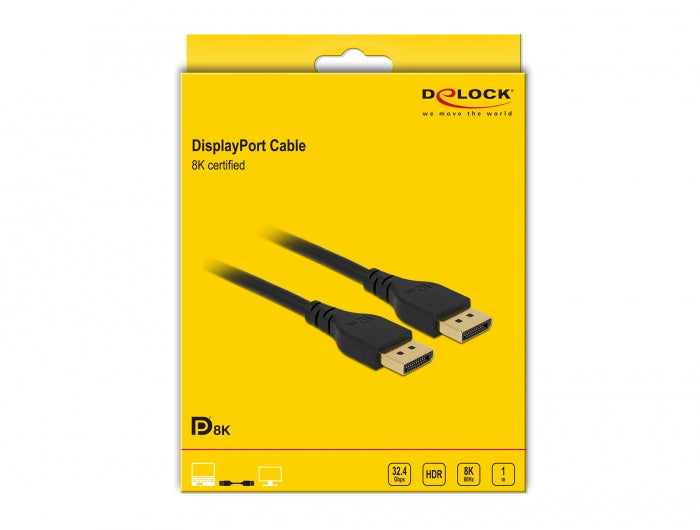 DeLOCK DisplayPort Kabel DP 1.4 – 8K 60 Hz – 1 m