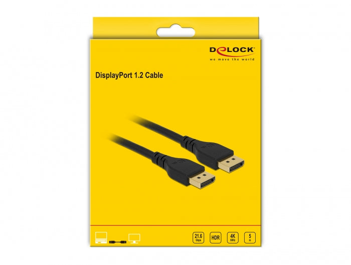 DeLOCK DisplayPort Kabel DP 1.2 – 4K 60 Hz – 5 m