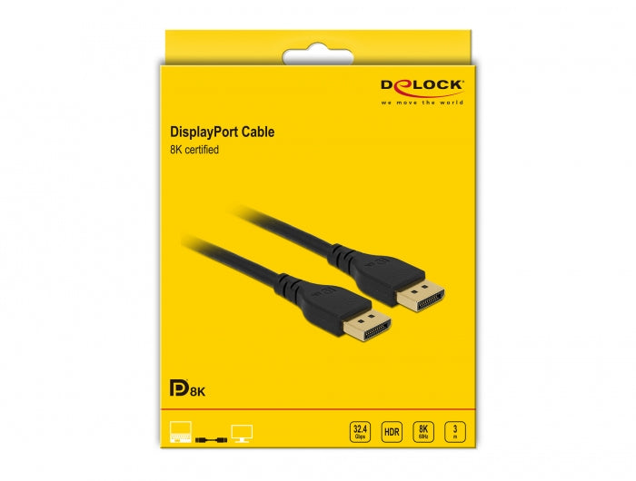 DeLOCK DisplayPort Kabel DP 1.4 8K 60 Hz – 3 m