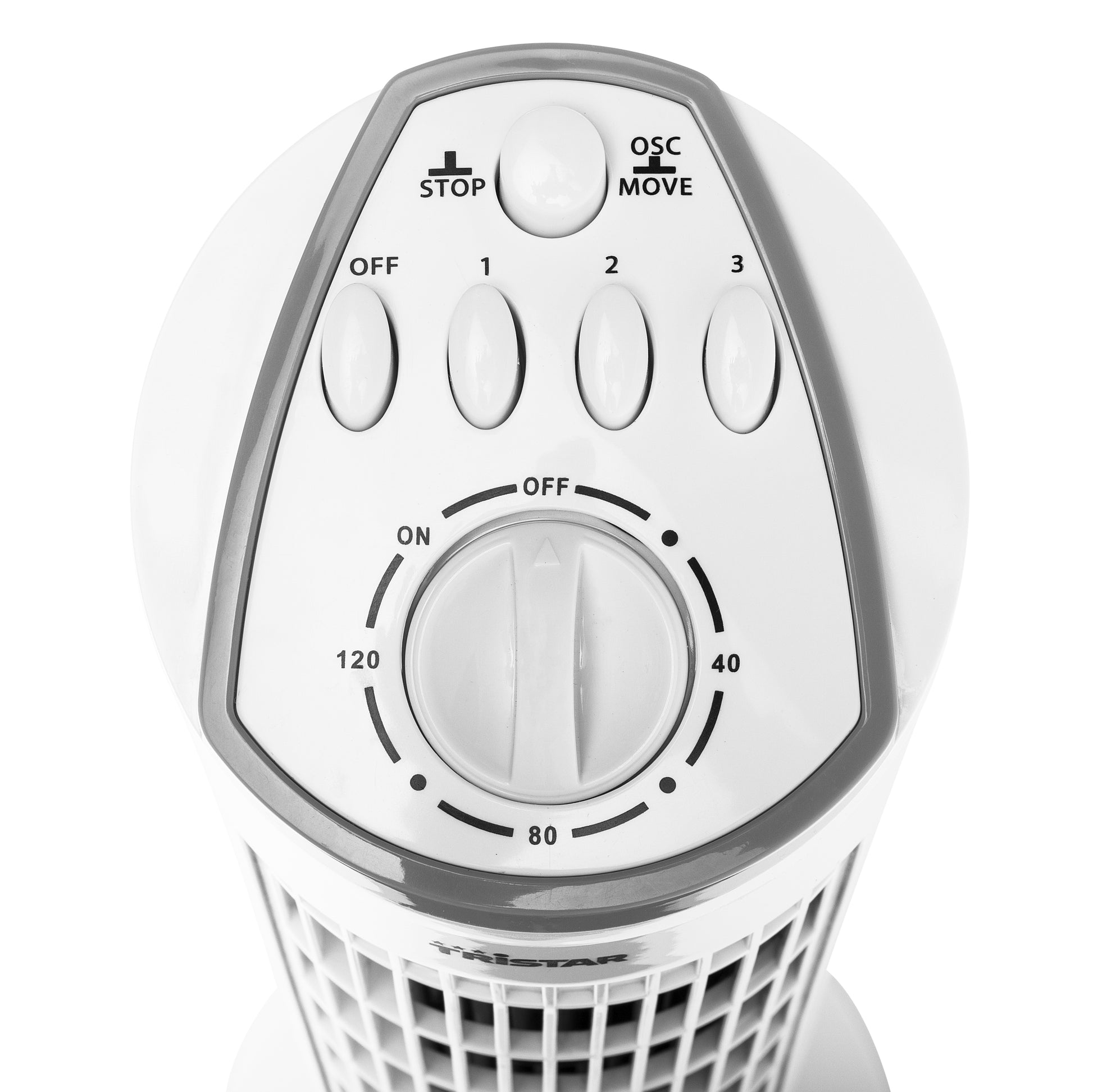 Tristar Turmventilator VE-5864 – 40 W, 3 Stufen, oszillierend, Timer, 59,7 dB, Weiss