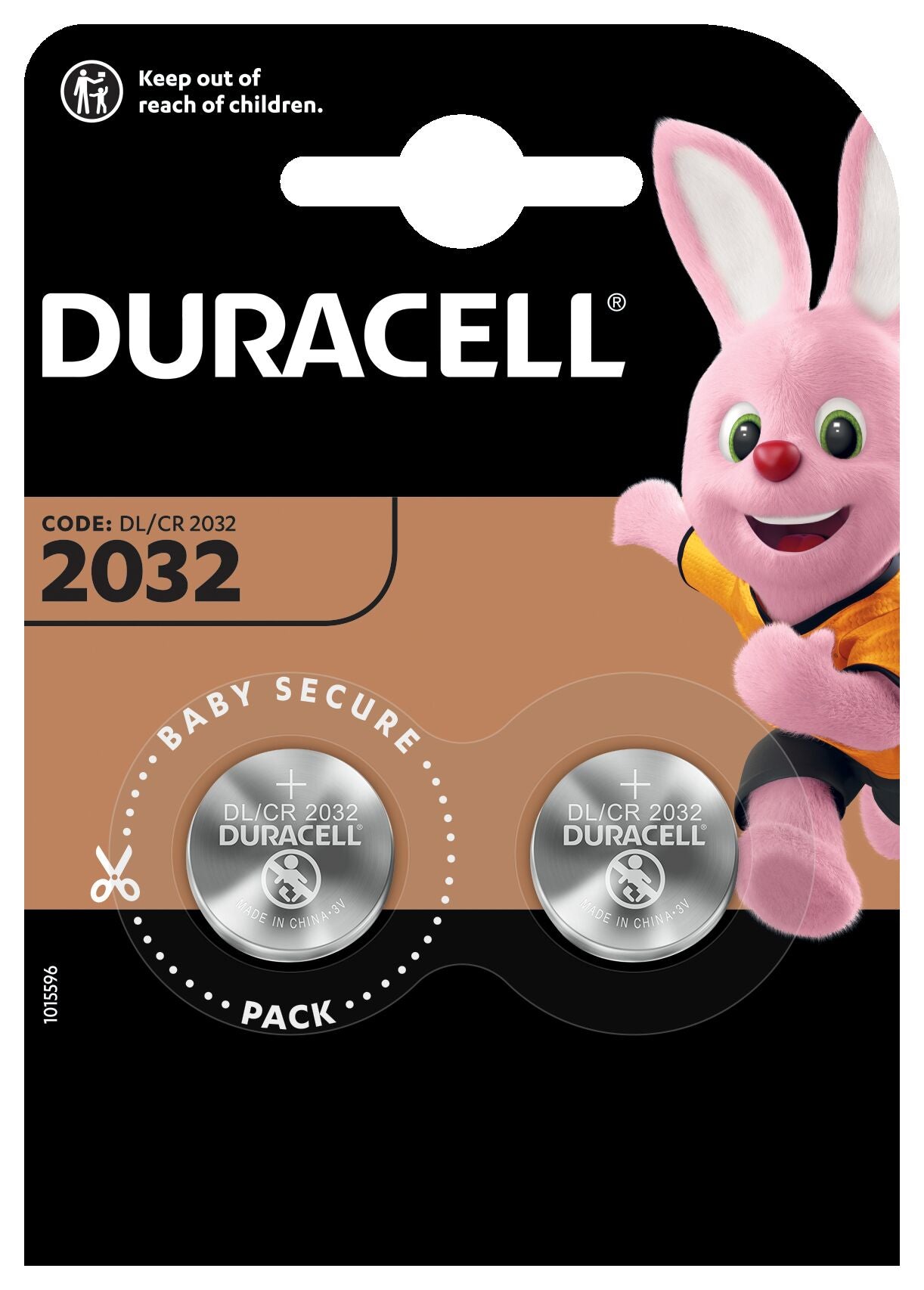Duracell Knopfzellen CR2032, Lithium, 3 V – 2 Stk.