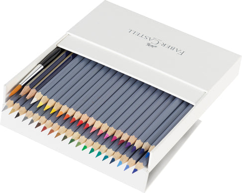 Faber-Castell Aquarellfarbstifte Goldfaber Aqua – Sechskant, Minen-Ø 3,3 mm, 38 Farben, mit Pinsel