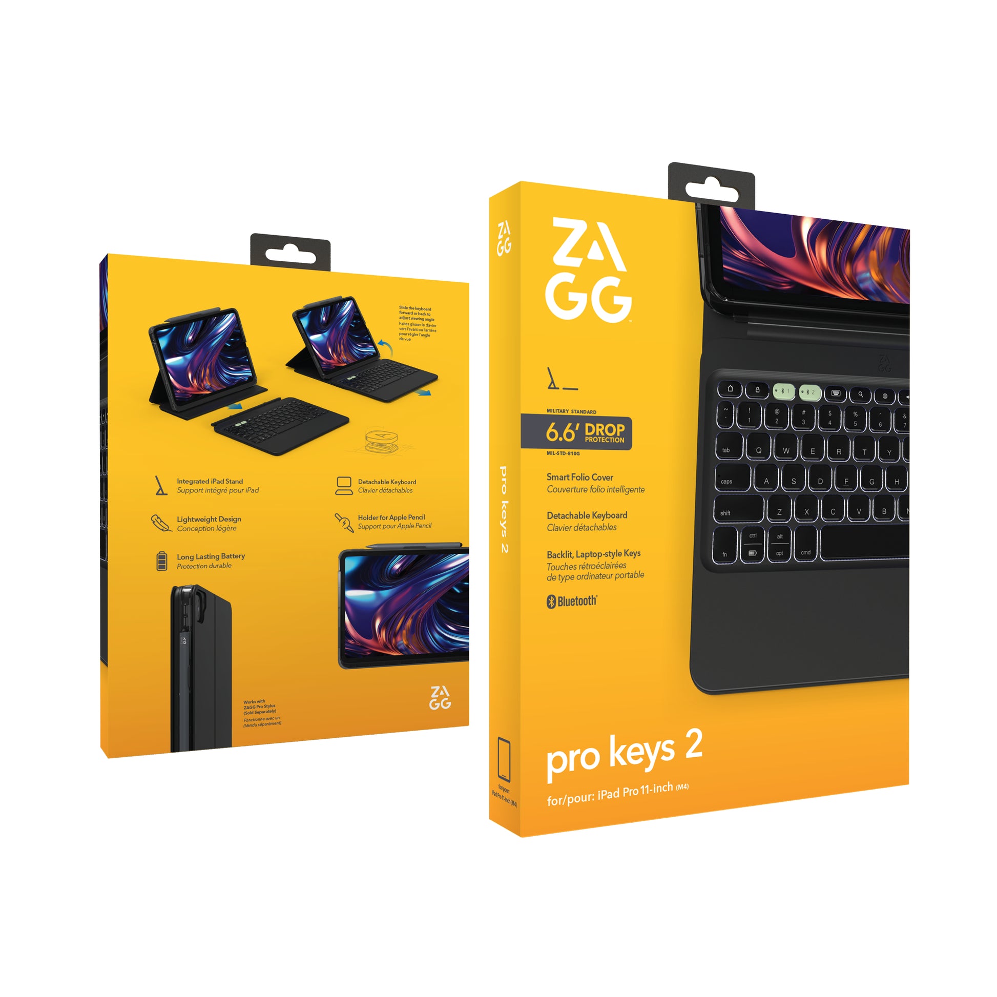ZAGG ProKeys 2 – Tastatur, kabellos (Bluetooth), CH-Layout (DE-CH), Scherenmechanik – für iPad Pro 11"