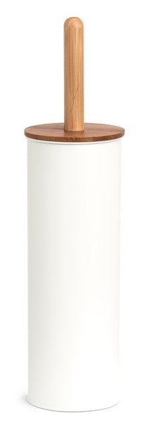 Zeller Present WC-Bürstenset – Metall, Bambus, Braun, H 38,4 cm, Ø 10 cm