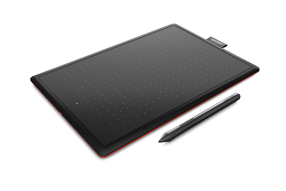 Wacom One By Medium – Stifttablet – 216 × 135 mm – USB – 2k Druckstufen – Schwarz/Rot