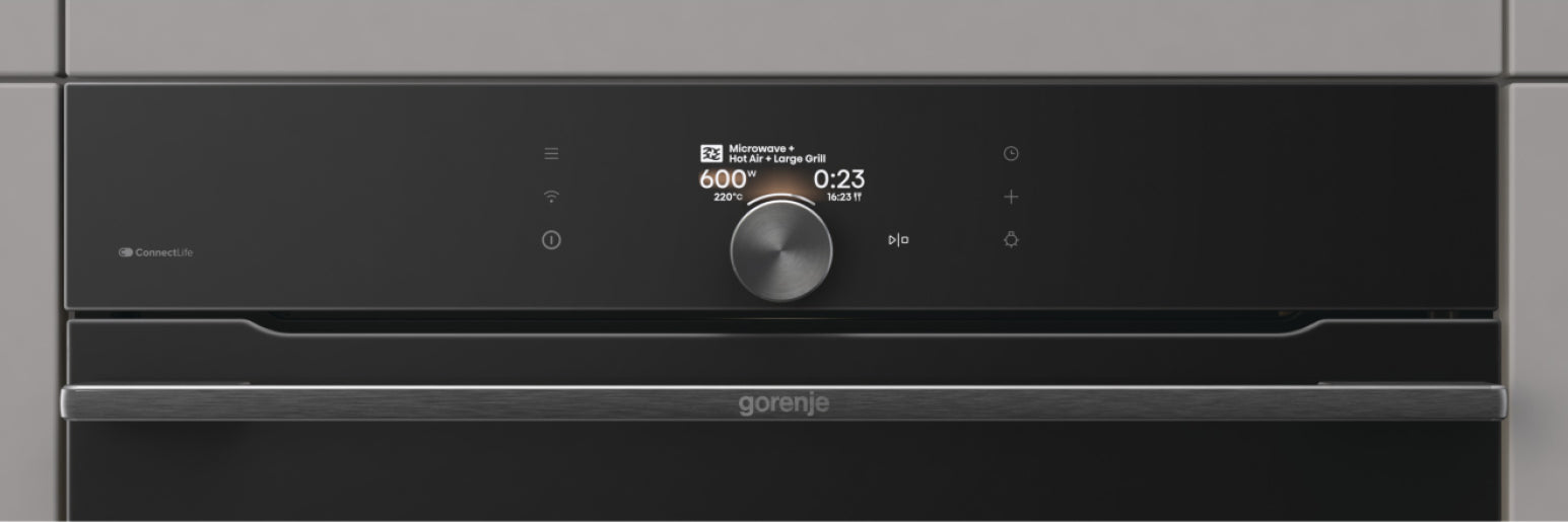 Gorenje Einbau-Mikrowelle BCM 4058 B – 50 l, Grill & Heissluft, 1000 W – Schwarz