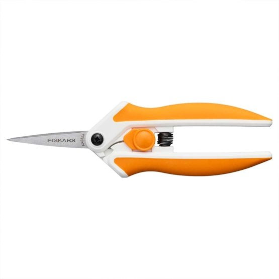 Fiskars Schere 15,4 cm, spitz, für Rechts- und Linkshänder – Stahl, Softgrip – Orange/Weiss