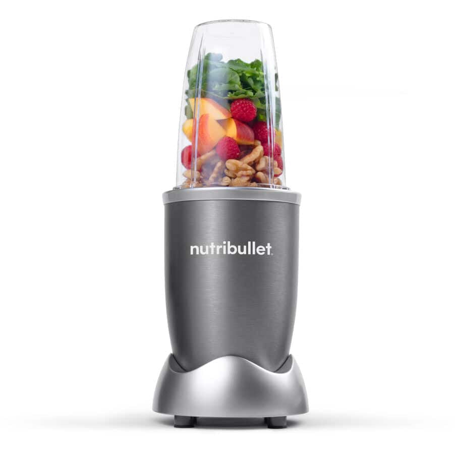 NutriBullet Smoothie-Mixer Original NB603DG – 0,7 l, 600 W, spülmaschinenfest – dunkelgrau/rot