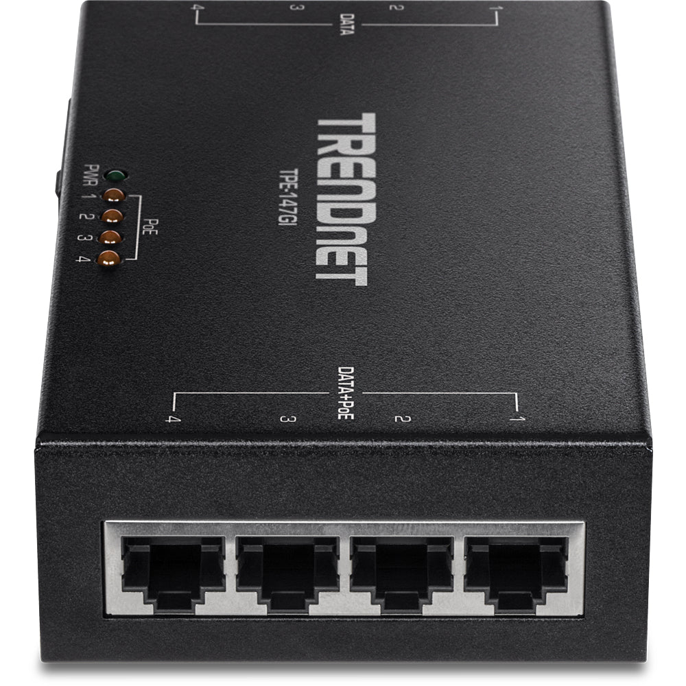 Trendnet TPE-147GI PoE-Midspan – 65 W, PoE+ (IEEE 802.3at), 4× RJ-45