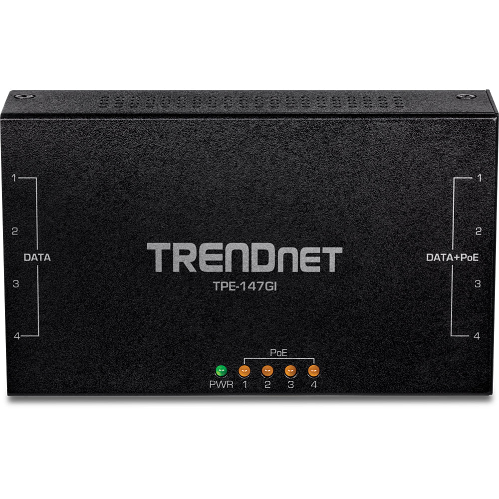 Trendnet TPE-147GI PoE-Midspan – 65 W, PoE+ (IEEE 802.3at), 4× RJ-45