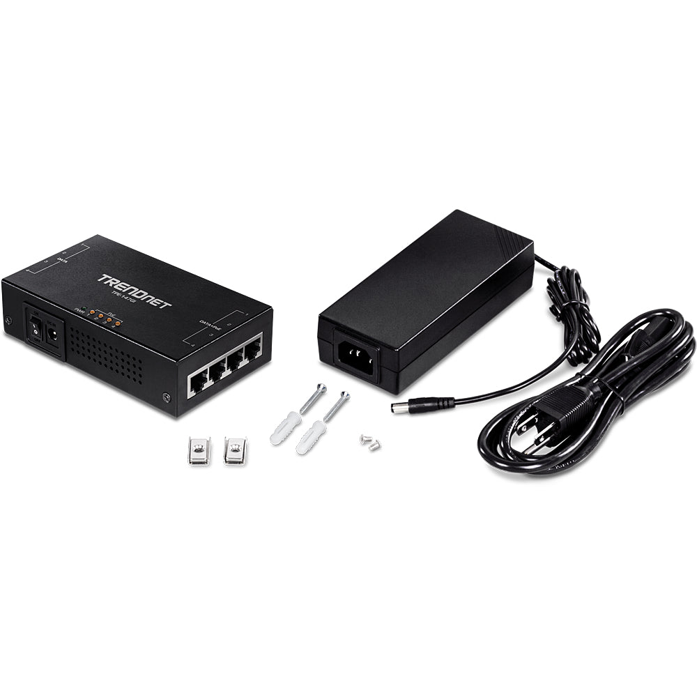 Trendnet TPE-147GI PoE-Midspan – 65 W, PoE+ (IEEE 802.3at), 4× RJ-45