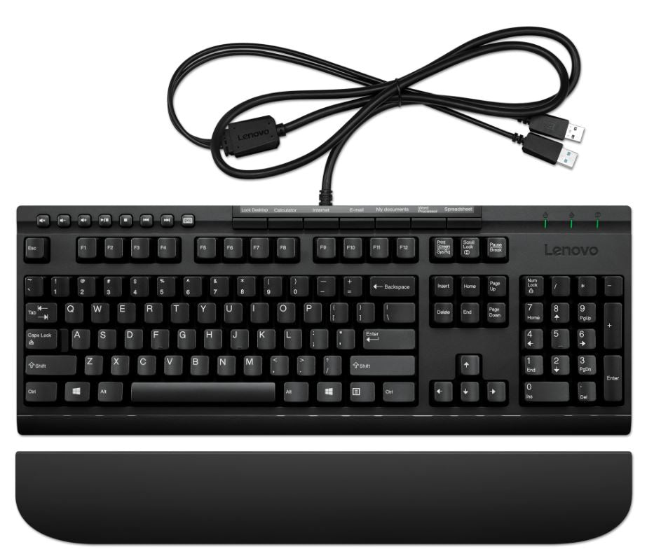 Lenovo Enhanced Performance Gen II – Tastatur – kabelgebunden – USB-A – mit Handgelenkauflage – schwarz