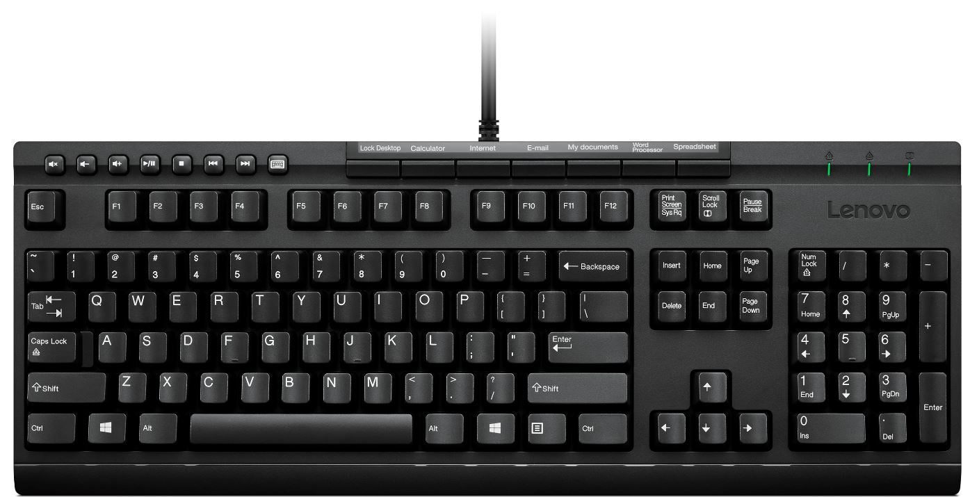 Lenovo Enhanced Performance Gen II – Tastatur – kabelgebunden – USB-A – mit Handgelenkauflage – schwarz