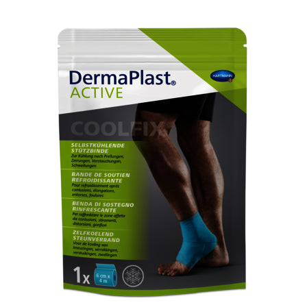 DermaPlast Stützbinde Active CoolFix – selbstkühlend, hautverträglich – blau – 60 × 4000 mm – 1 Rolle