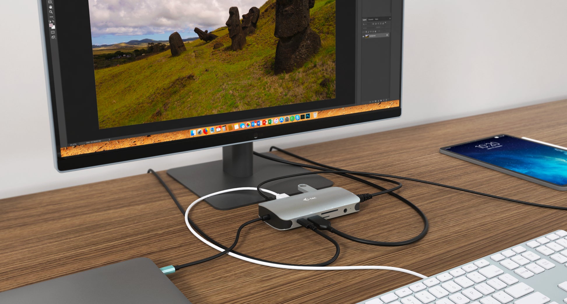 i-tec Multiport-Adapter – USB-C, 1× HDMI, 1× VGA, 3× USB-A, 2× USB-C, 100 W PD, GbE, für Windows/Mac/Linux