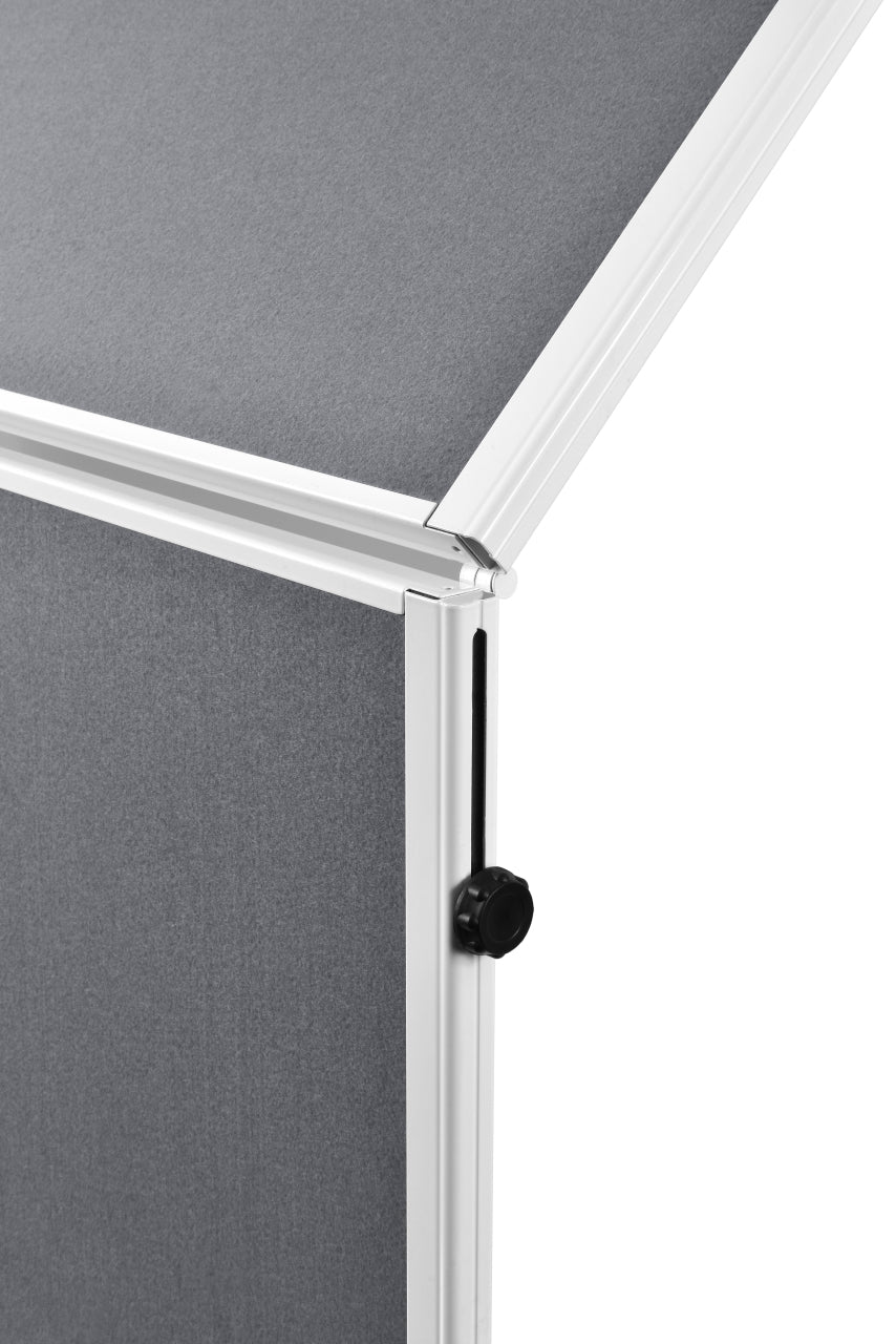 Legamaster Moderationswand – Filz, mit Rollen, doppelseitig – 120 × 150 cm – Grau, Alurahmen