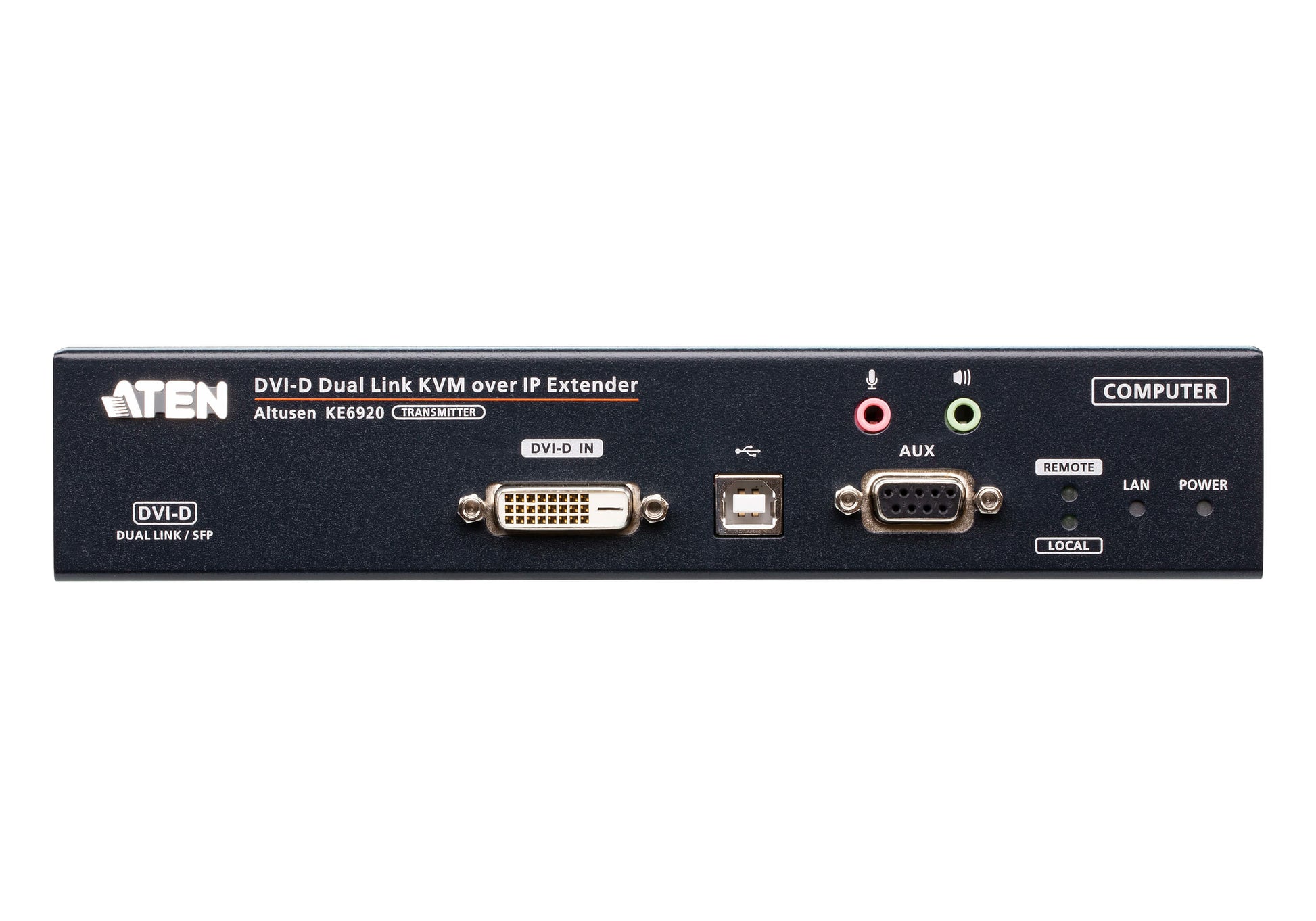 ATEN KE6920T – KVM Sender, über IP, DVI-D Dual-Link, 2× SFP, 2560 × 2048 @ 50 Hz, 10 km, USB-KVM