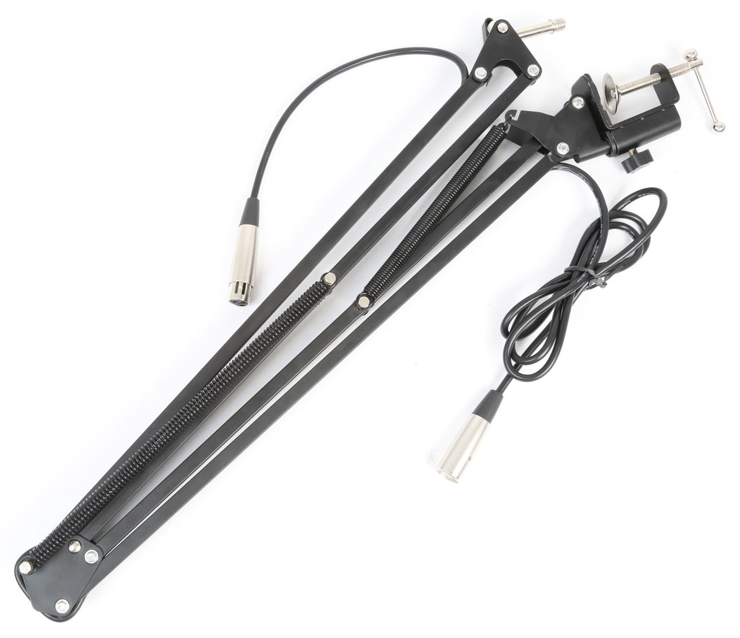 Vonyx TS05 Mikrofonständer (Tisch-Boomarm) – XLR (vormontiertes Kabel), höhenverstellbar, Metall, Schwarz