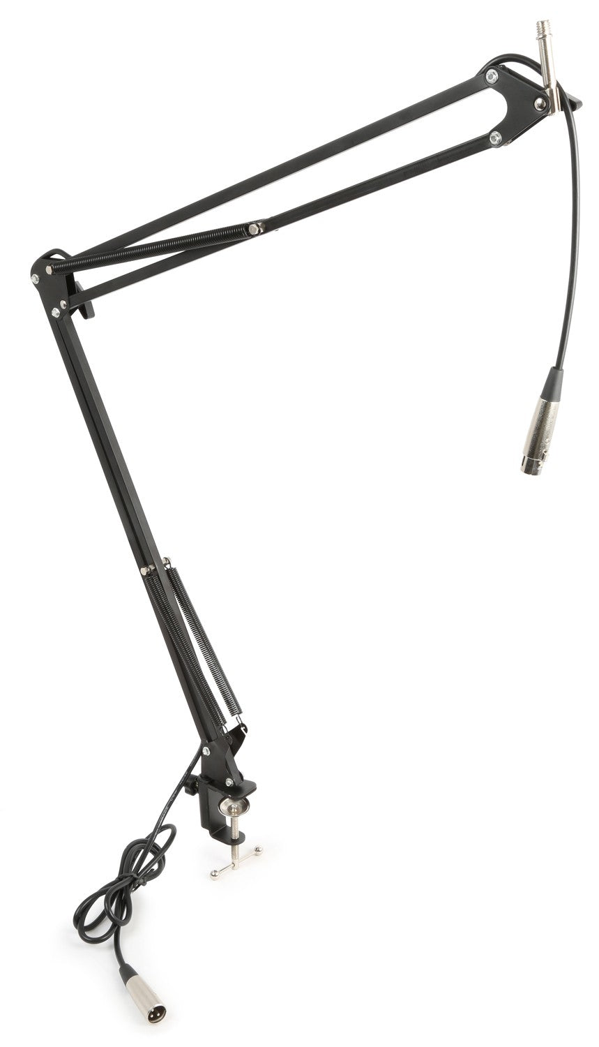 Vonyx TS05 Mikrofonständer (Tisch-Boomarm) – XLR (vormontiertes Kabel), höhenverstellbar, Metall, Schwarz