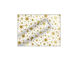 Braun + Company Geschenkpapier – Beautiful Stars – aluminiumbedampftes Papier, Gold – 700 × 1500 mm