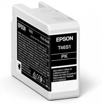 Epson Tintenpatrone T46S1, Foto Schwarz, 25 ml – für Tintenstrahldrucker/Multifunktionsgeräte