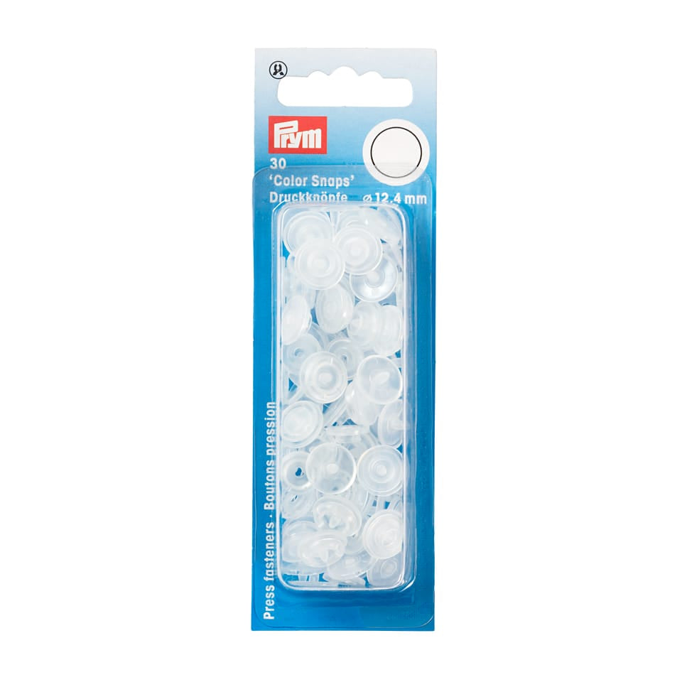 Prym Knöpfe Ø 12,4 mm – Polyoxymethylen (POM), transparent, 30 Stück