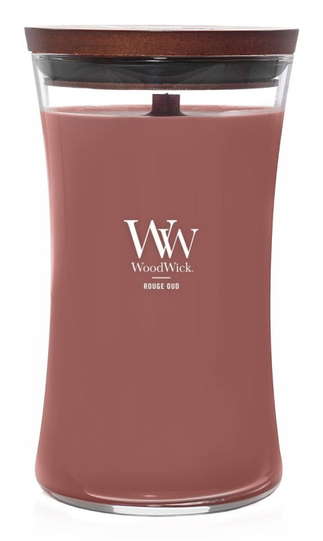 WoodWick Duftkerze Rouge Oud, sortiert, Sojawachs, parfümiert, Ø 10 cm, 18 cm, 1 Stück