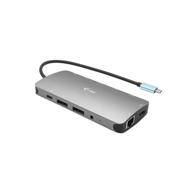 i-tec Metal Nano Dockingstation – USB-C, 2× DP, 1× HDMI, 100 W PD, GbE, für Windows/Mac/Linux