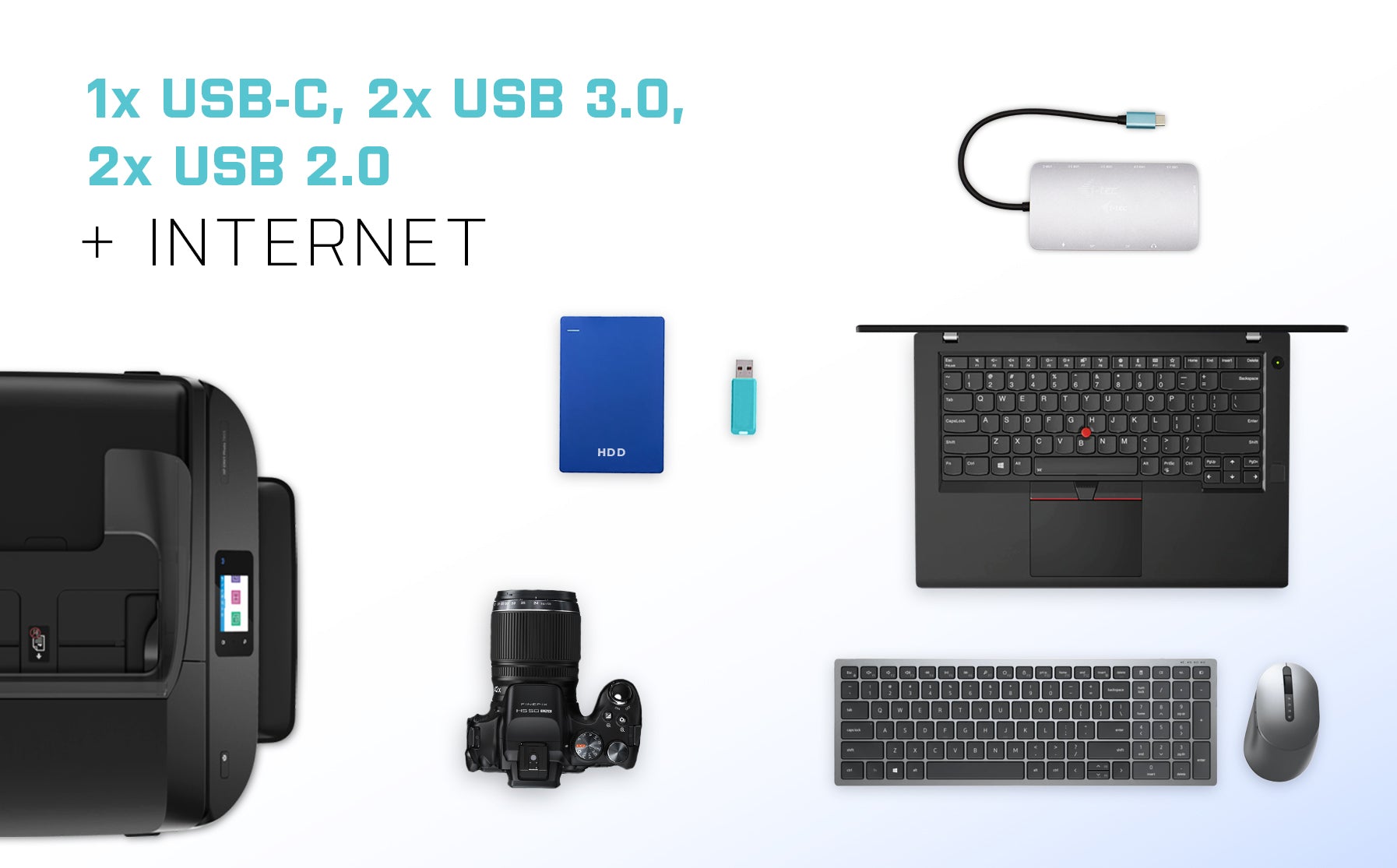 i-tec Metal Nano Dockingstation – USB-C, 2× DP, 1× HDMI, 100 W PD, GbE, für Windows/Mac/Linux
