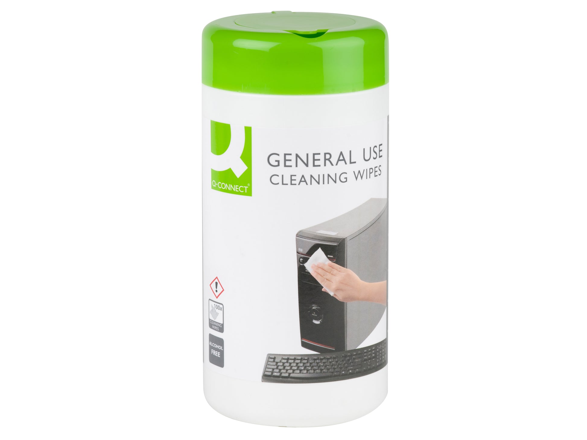 Q-CONNECT Reinigungstücher, alkoholfrei, feucht – für Telefon und Bürogeräte, 100 Stk., eco:smart, eco:plus