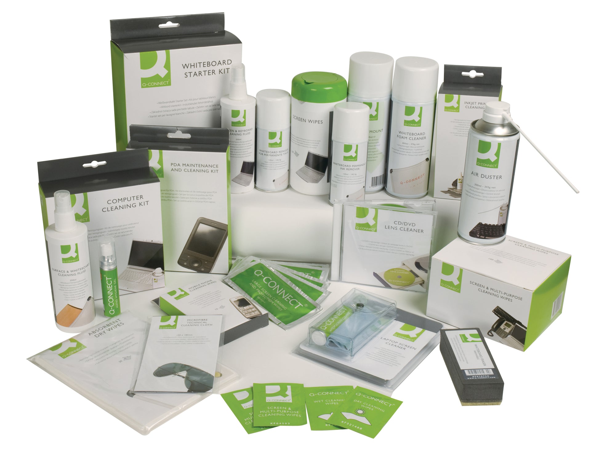 Q-CONNECT Reinigungstücher, alkoholfrei, feucht – für Telefon und Bürogeräte, 100 Stk., eco:smart, eco:plus