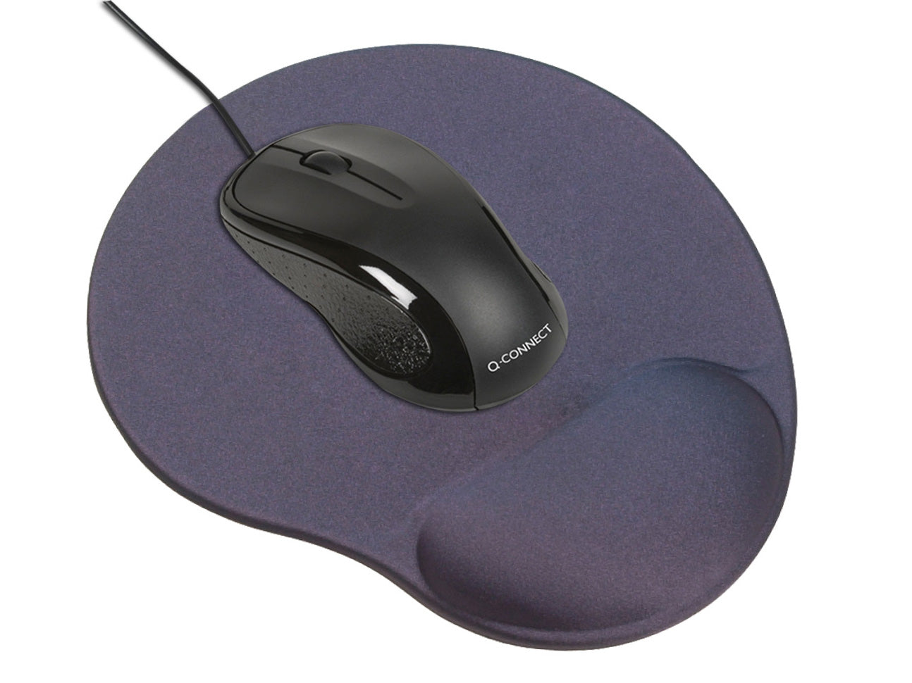 Q-CONNECT Mausmatte mit Handgelenkauflage Ergonomisch – Memory-Schaum – 225×255×24 mm – Schwarz