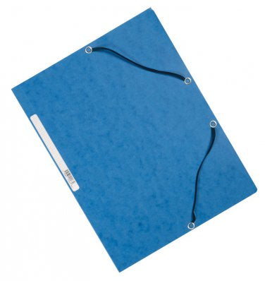 Q-CONNECT Sammelmappe für A4, Karton, Blau, mit Gummizug